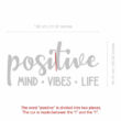 3D hatású Positive mind vibes life - falimatrica