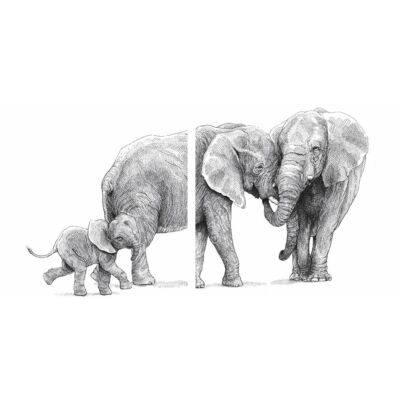 Elefánt család - 2 db - csempematrica