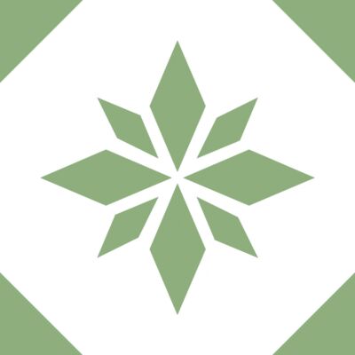 Zöld csillag - csempematrica - átlátszó