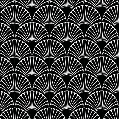 Art deco-bows- black- csempematrica-színes