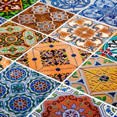 Portugál azulejo mintás szett  48 db csempematrica