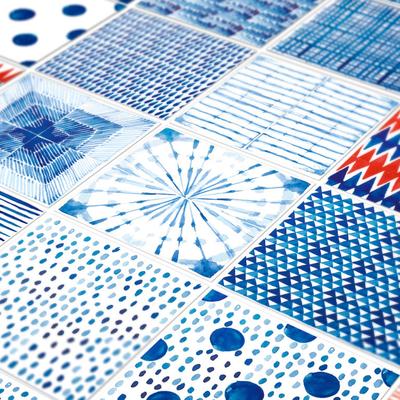 Shibori akvarell mintás szett  24 db csempematrica